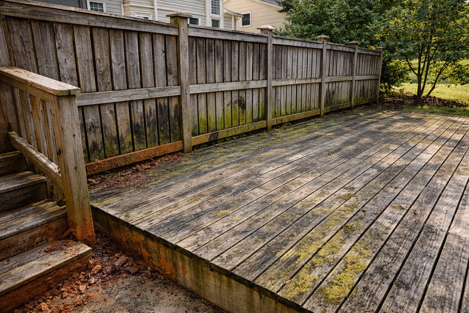 Before Deck & Fence Cleaning Prince William County