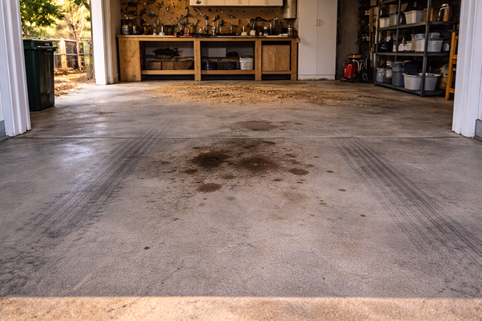 Before Garage Floor & Concrete Cleaning Alexandria