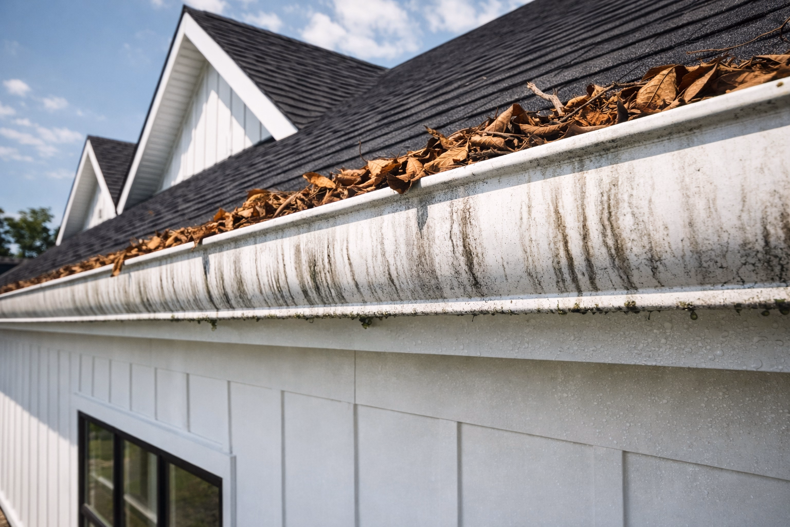 Before Gutter Cleaning & Brightening Loudoun County