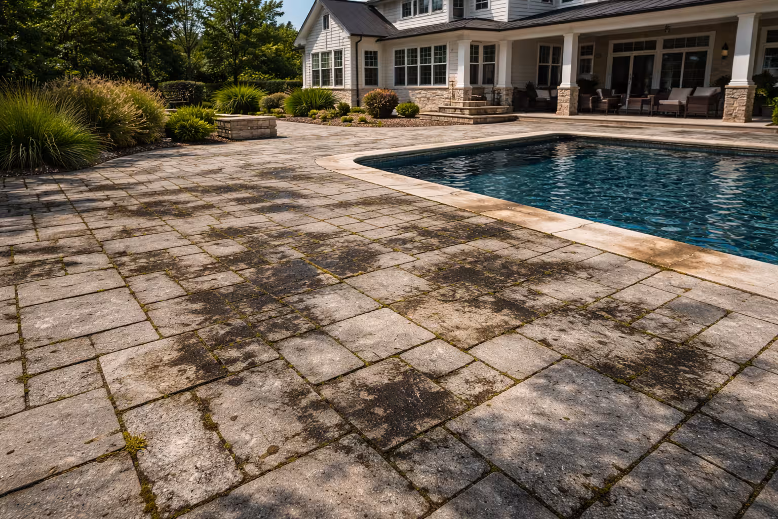 patiocleaningloudouncountybefore Before Patio & Pool Deck Cleaning Loudoun County