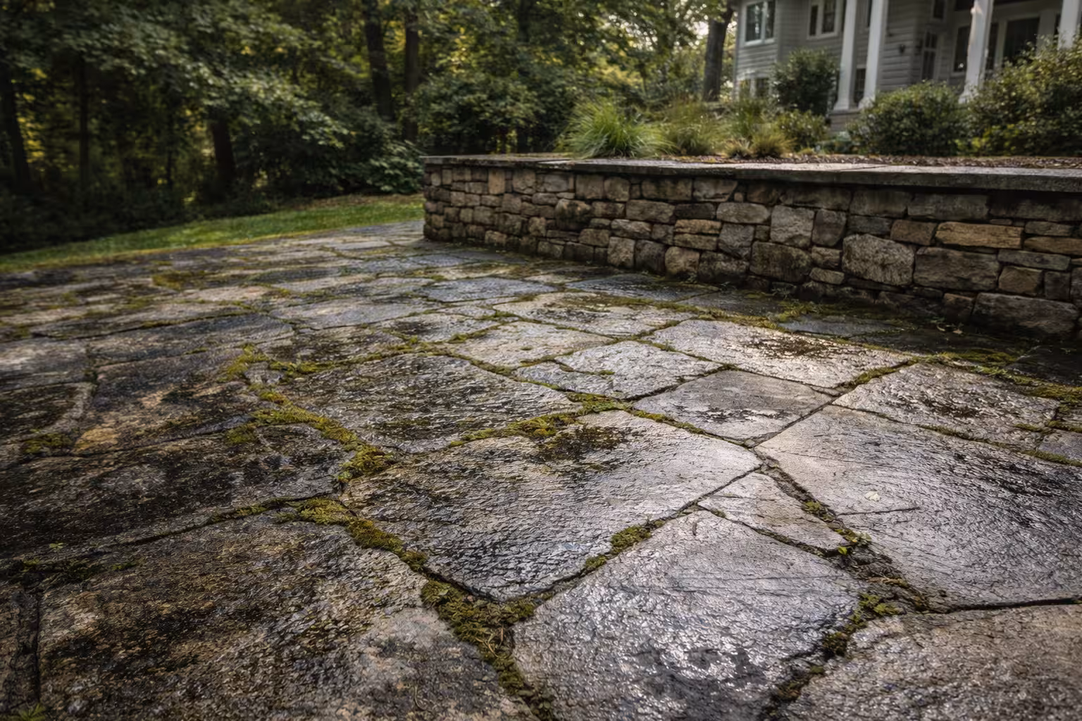 patiocleaningloudouncountybefore1 Before1 Patio & Pool Deck Cleaning Loudoun County