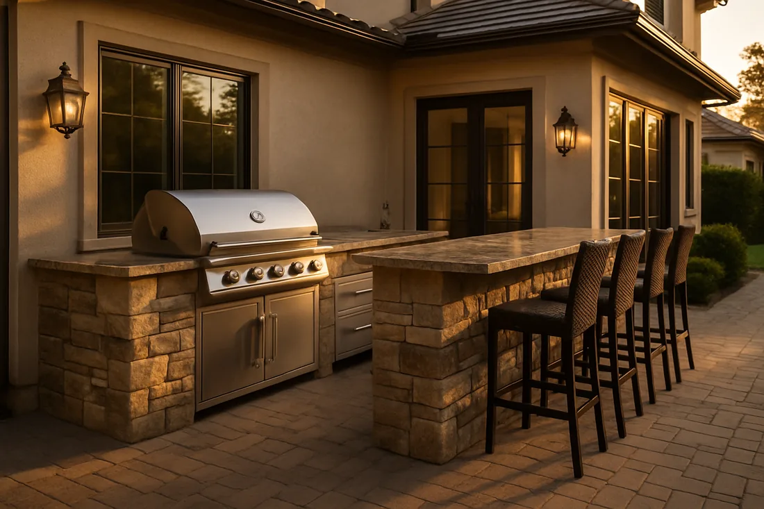 Built-in outdoor kitchen in Northern Virginia