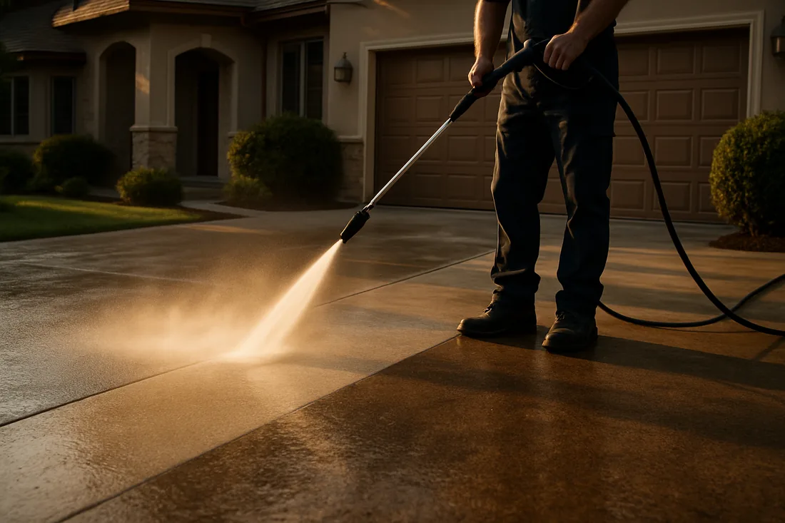 Driveway and walkway pressure washing in Northern Virginia