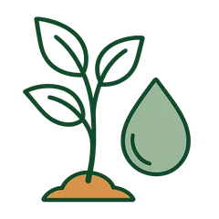 Plant and water droplet representing family and watershed safety